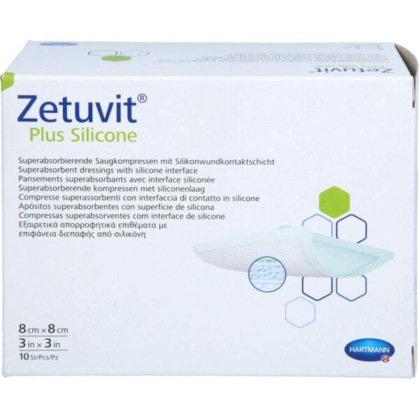 ZETUVIT Plus Silicone steril 8x8 cm 10 St.