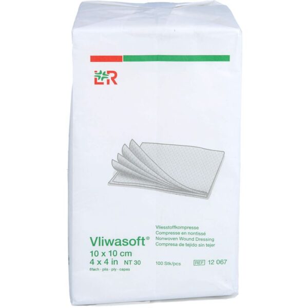 VLIWASOFT Vlieskompressen unsteril 10x10 cm 6l. 100 St.