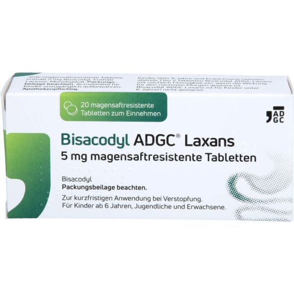 BISACODYL ADGC Laxans 5 mg magensaftres.Tabletten 20 St.