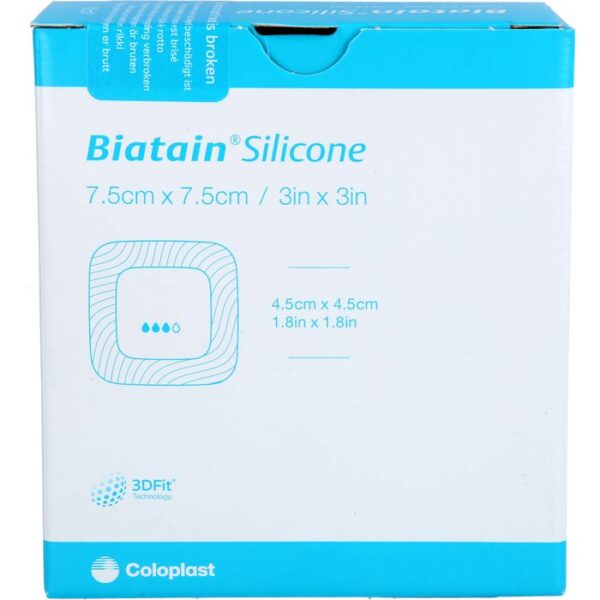 BIATAIN Silicone Schaumverband 7,5x7,5 cm 10 St.