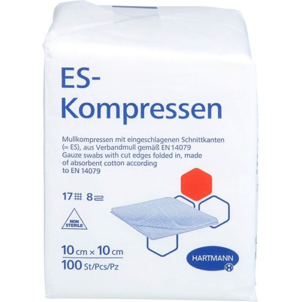 ES-KOMPRESSEN unsteril 10x10 cm 8fach 100 St.