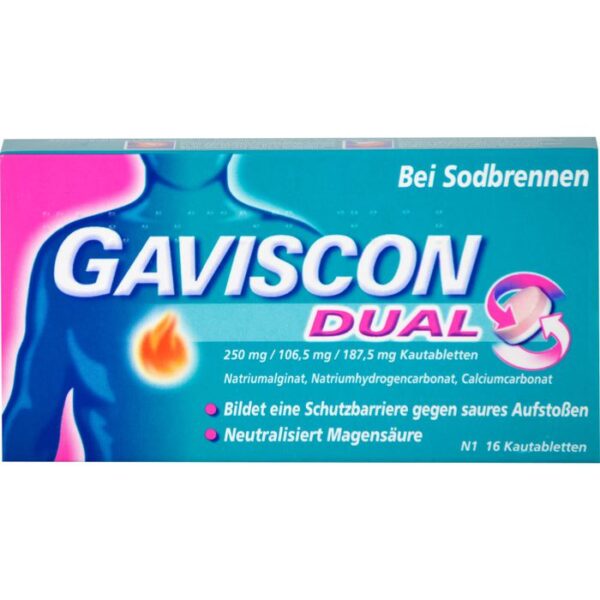 GAVISCON Dual 250mg/106,5mg/187,5mg Kautabletten 16 St.