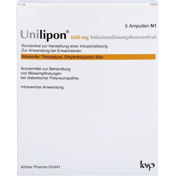 UNILIPON 600 Infusionslösungskonzentrat 5 St.