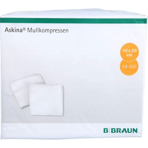 ASKINA Mullkompressen 10x20 cm unsteril 12fach 100 St.