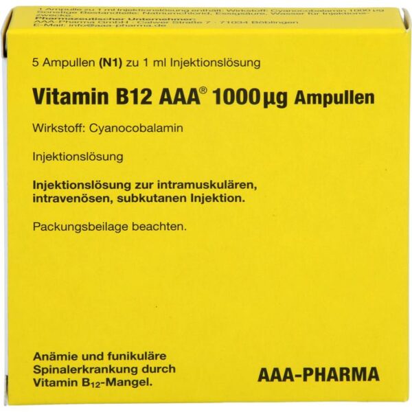 VITAMIN B12 AAA 1000 µg Ampullen Injektionslsg. 5 ml