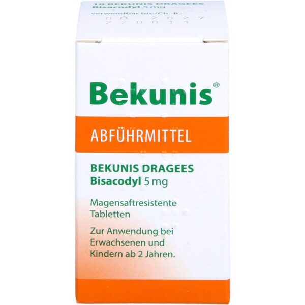 BEKUNIS Dragees Bisacodyl 5 mg magensaftres.Tabl. 10 St.