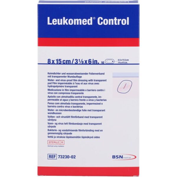 LEUKOMED Control Folienverband 8x15 cm 10 St.