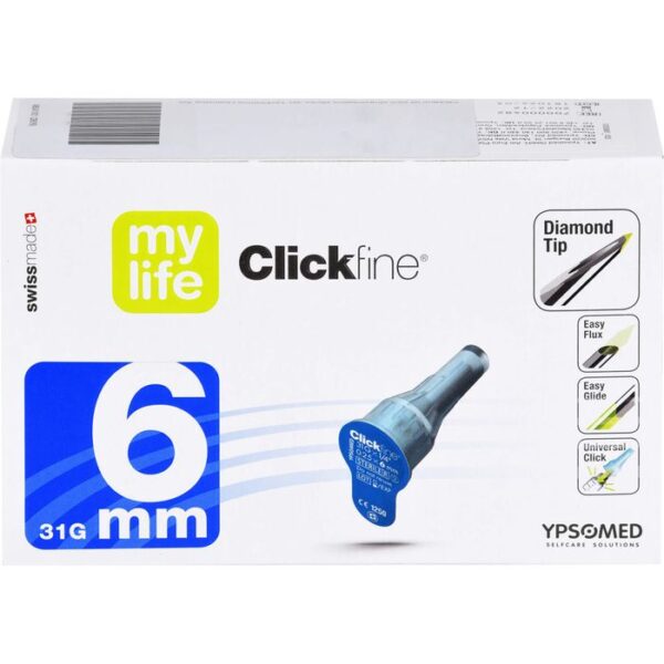 MYLIFE Clickfine Pen-Nadeln 6 mm Diamond Tip 100 St.