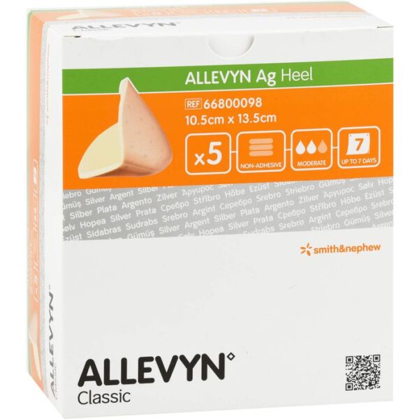 ALLEVYN Ag Heel Schaumstoff Fersenverb.10,5x13,5cm 5 St.