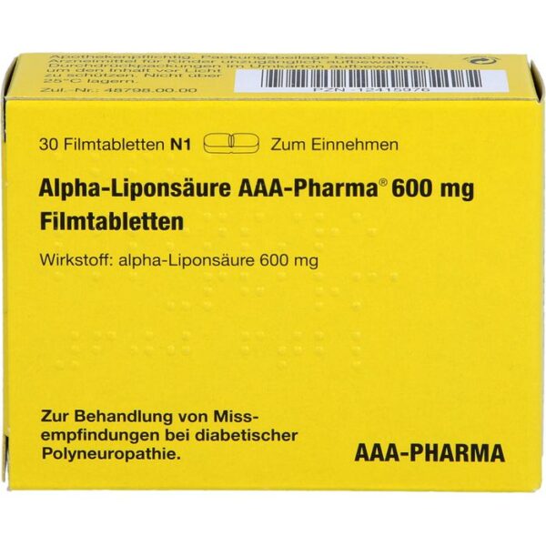 ALPHA LIPONSÄURE AAA- Pharma 600 mg Filmtabletten 30 St.