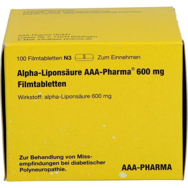 ALPHA LIPONSÄURE AAA- Pharma 600 mg Filmtabletten 100 St.