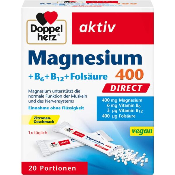 DOPPELHERZ Magnesium+B Vitamine DIRECT Pellets 20 St.