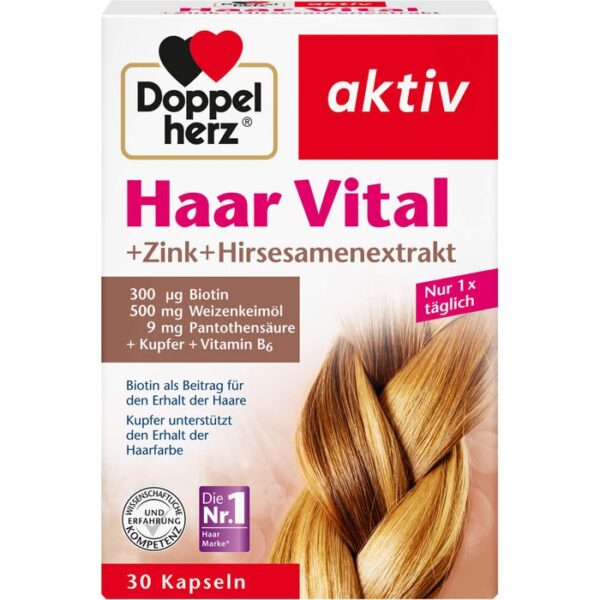 DOPPELHERZ Haar Vital+Zink+Hirseextrakt Kapseln 30 St.