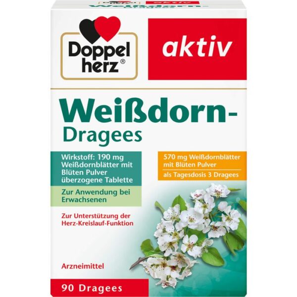 DOPPELHERZ Weißdorn Dragees 90 St.