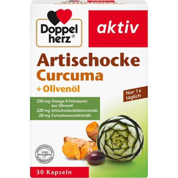 DOPPELHERZ Artischocke Curcuma+Olivenöl Kapseln 30 St.