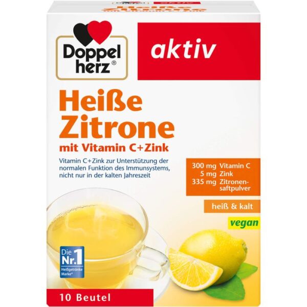 DOPPELHERZ heiße Zitrone Vitamin C+Zink Granulat 10 St.