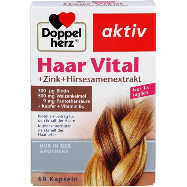 DOPPELHERZ Haar Vital+Zink+Hirseextrakt Kapseln 60 St.